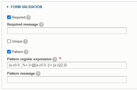 Pattern regular expression