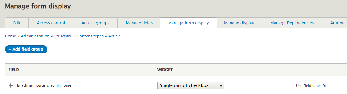Manage form display