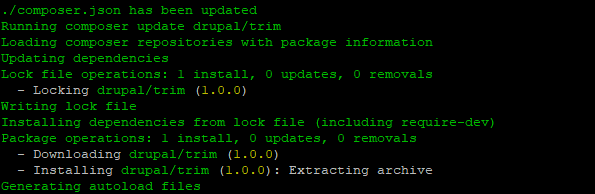 trim composer install