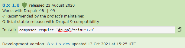 trim module releases