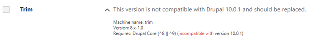 trim not compatible