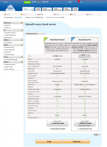 33Volba varianty nového VPS serveru