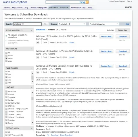 Původní MSDN portal