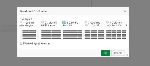 bs4grid widget options