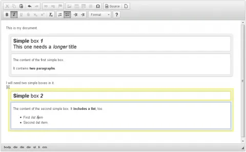 CKEditor simplebox widget