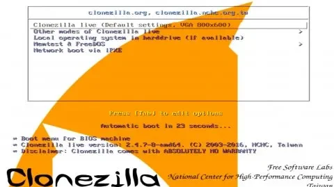 clonezilla boot