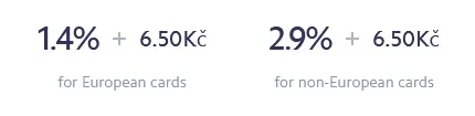 Card pricing fees Stripe