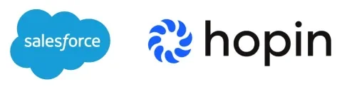 Salesforce a Hopin logo