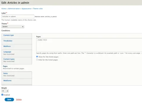 Theme Negotiation by Rules