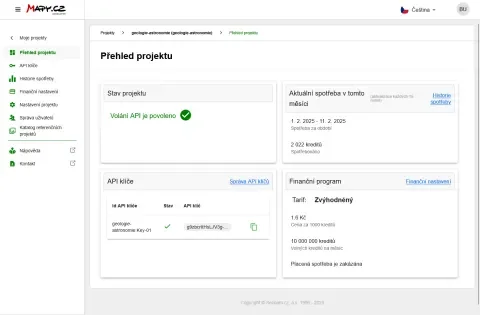přehled projektu